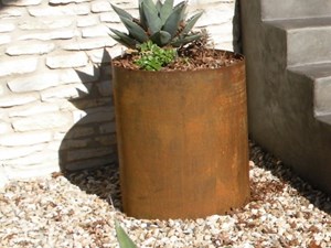 Large Steel Round Planter